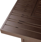 Rectangular 48 In. X 36 In. Aluminum Propane Fire Pit Table, Glass Beads, Two Covers, Lid, 57,000 Btus in Brown Finish