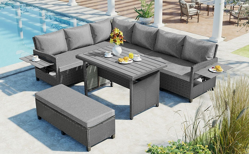 5-Piece Outdoor Patio Rattan Sofa Set