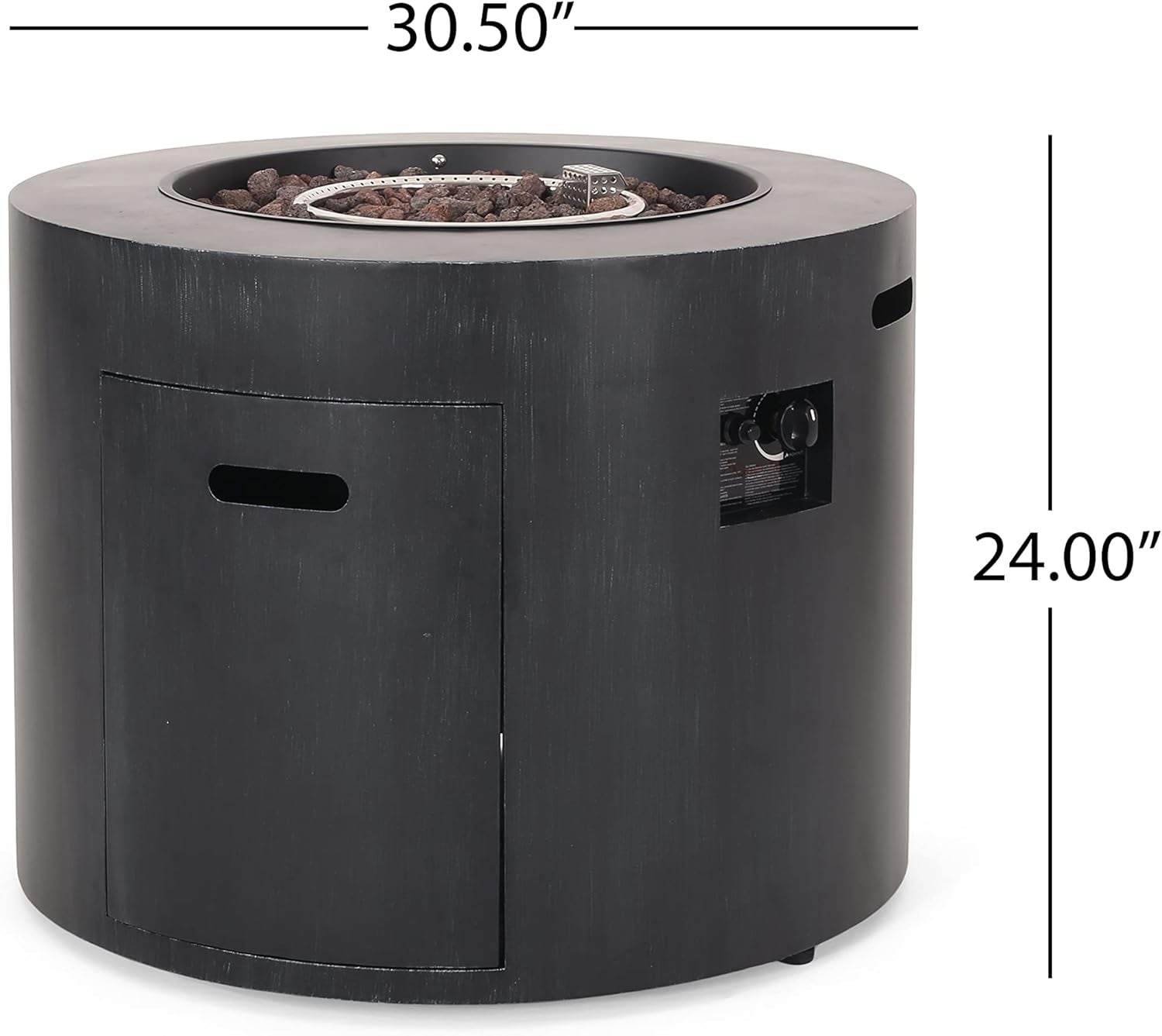Wellington Outdoor 40,000 BTU Circular Fire Pit - Brushed Black