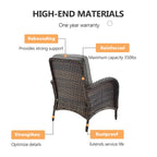 Outdoor Fire Pit Conversation Set, 3-Seat Sofa & Chairs Patio Furniture Set