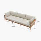 Modern Outdoor Patio Furniture Set, All-Weather Aluminium Conversation Sectional Sofa with Thick Cushions for Backyard, Garden, Porch, Couch, Beige