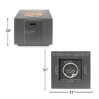 Outdoor Iron Square Propane Fire Pit - Brushed Brown