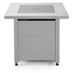 30 In. Gas Fire Pit Table with Cover, Black Glass