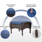 Outdoor Fire Pit Conversation Set, 3-Seat Sofa & Chairs Patio Furniture Set