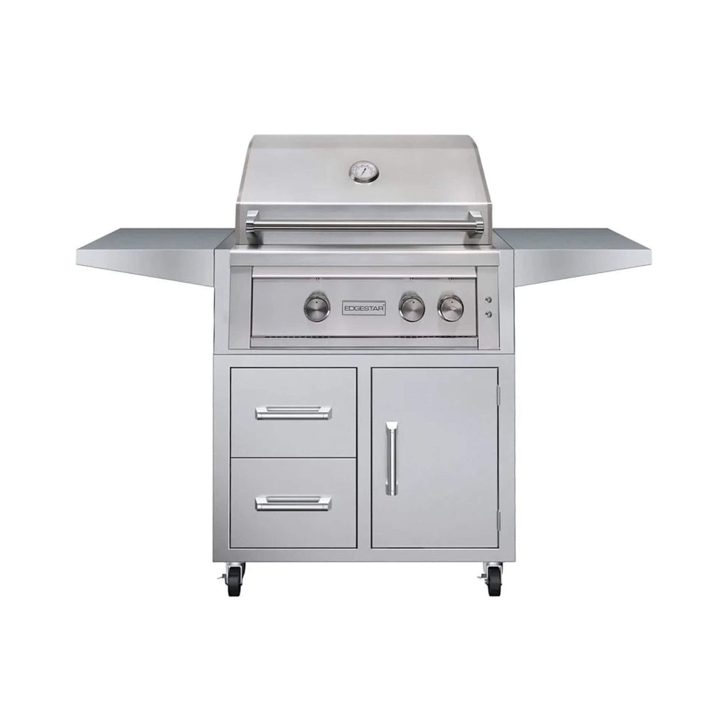 Edgestar 60K BTU 30-Inch Freestanding LED Lighting Grill And Cart With Rotisserie