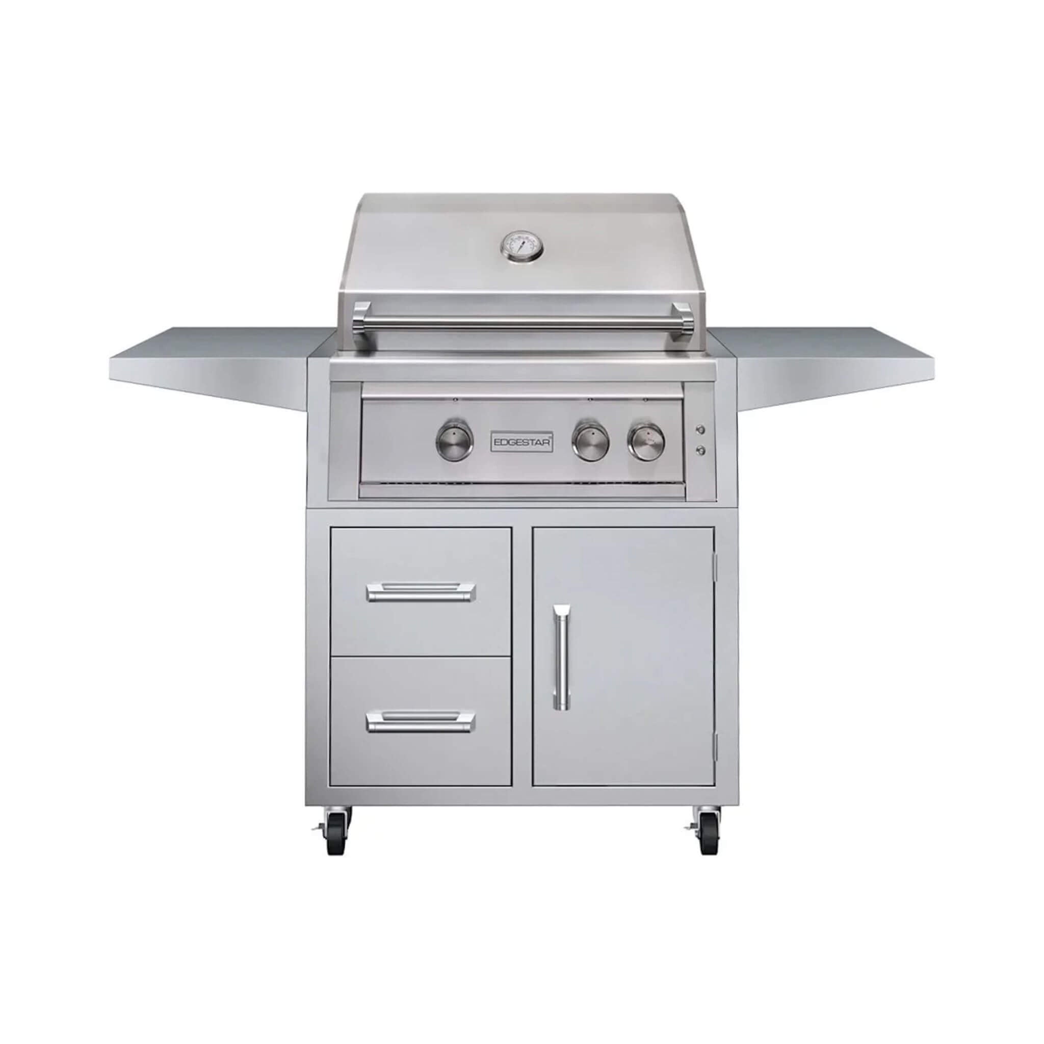 Edgestar 60K BTU 30-Inch Freestanding LED Lighting Grill And Cart With Rotisserie