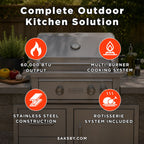 Edgestar 60K BTU 30-Inch Outdoor Built-In Grill With Rotisserie And LED Lighting (SAK52871)