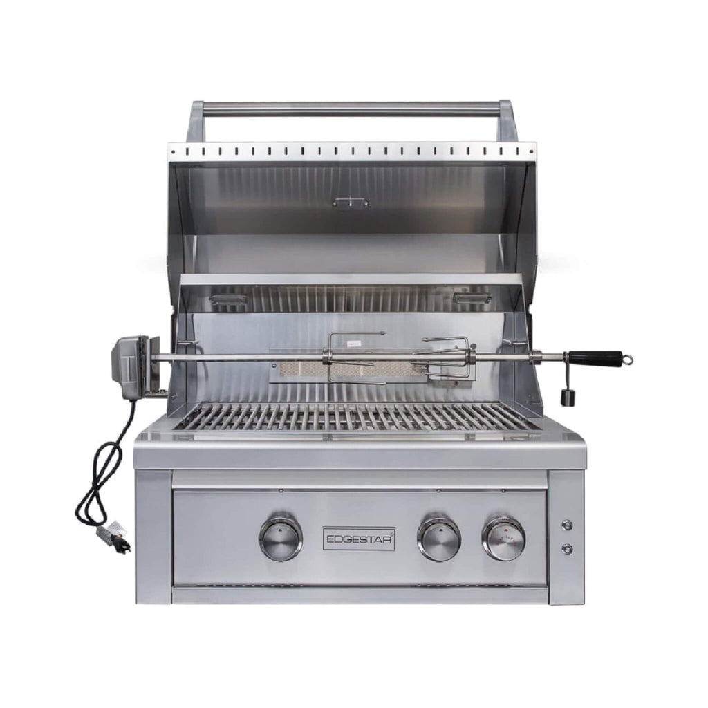 Edgestar 60K BTU 30-Inch Freestanding LED Lighting Grill And Cart With Rotisserie