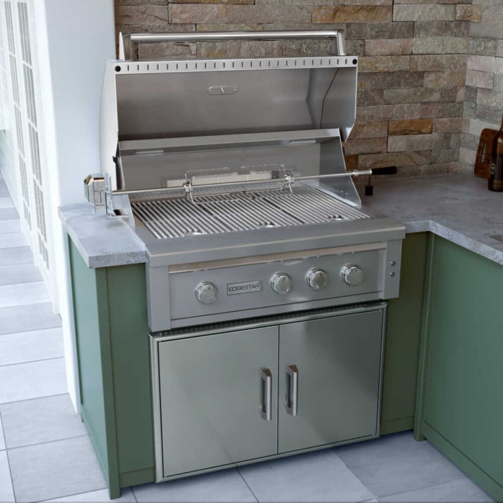 Edgestar 89K BTU 36-Inch Built-In Grill With Insulated Jacket And Double Access Doors [GRL360IBKIT]