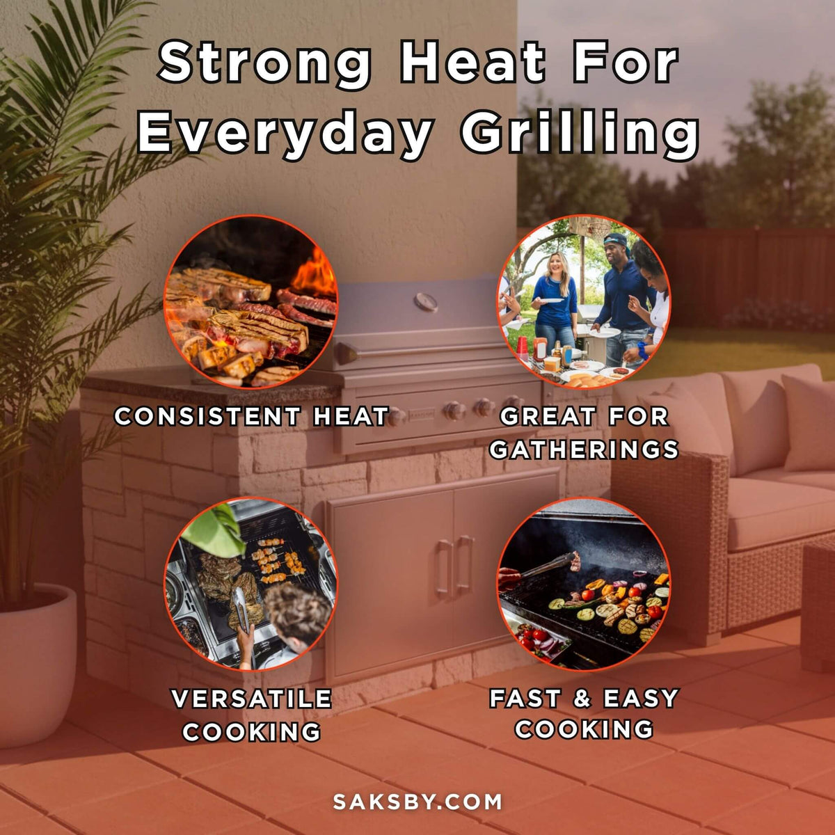 EdgeStar 89K BTU 42-Inch Built-In Natural Gas Grill with Insulated Jacket & Double Access Doors