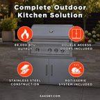 EdgeStar 89K BTU 42-Inch Built-In Natural Gas Grill with Insulated Jacket & Double Access Doors