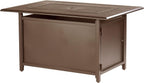 Istanbul-Fpt-Bn Rectangular 46 In. X 31 In. Aluminum Propane Pit, Glass Beads, Two Covers, Lid, 57,000 Btus in Brown Finish Fire Table