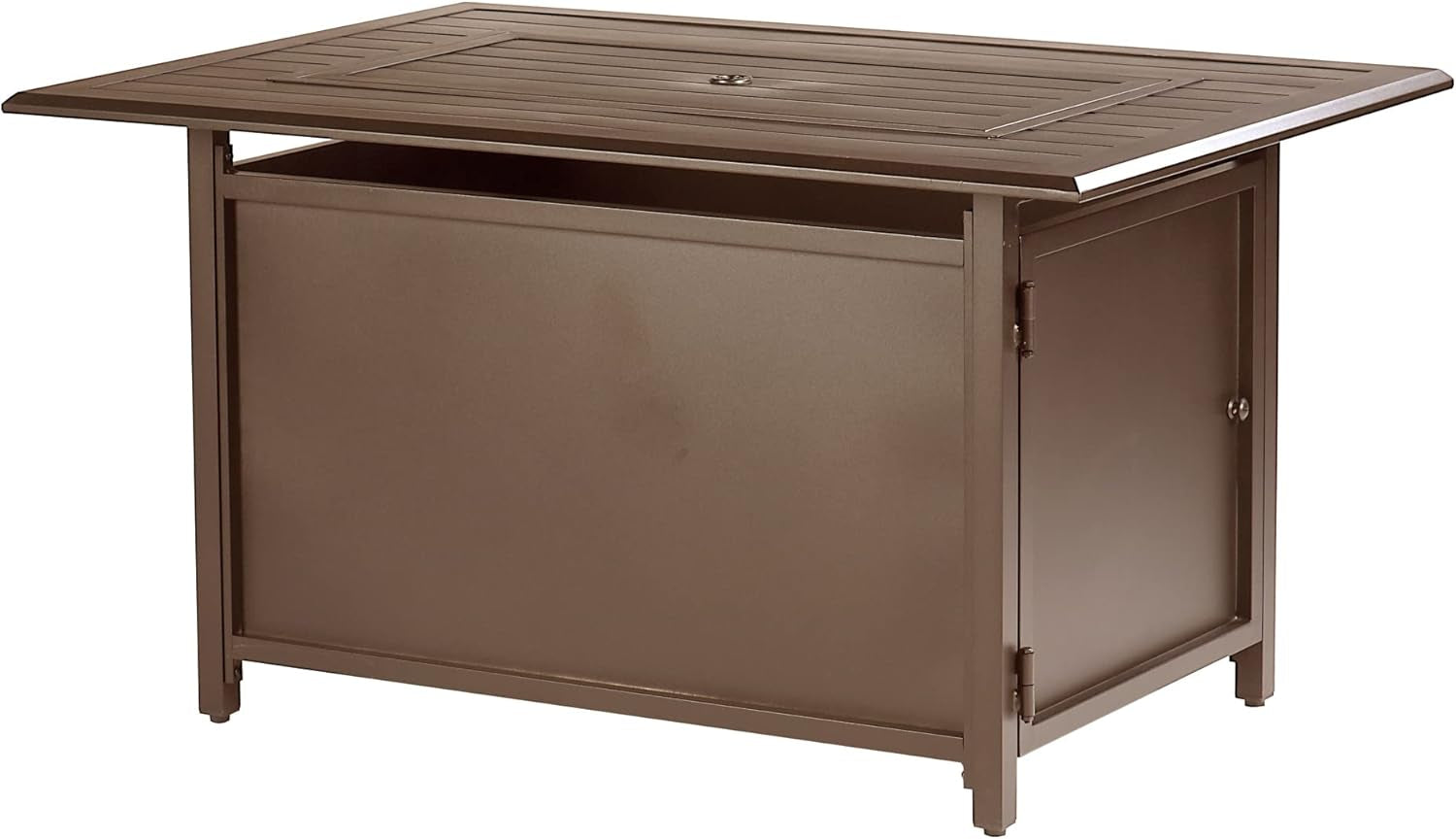 Istanbul-Fpt-Bn Rectangular 46 In. X 31 In. Aluminum Propane Pit, Glass Beads, Two Covers, Lid, 57,000 Btus in Brown Finish Fire Table