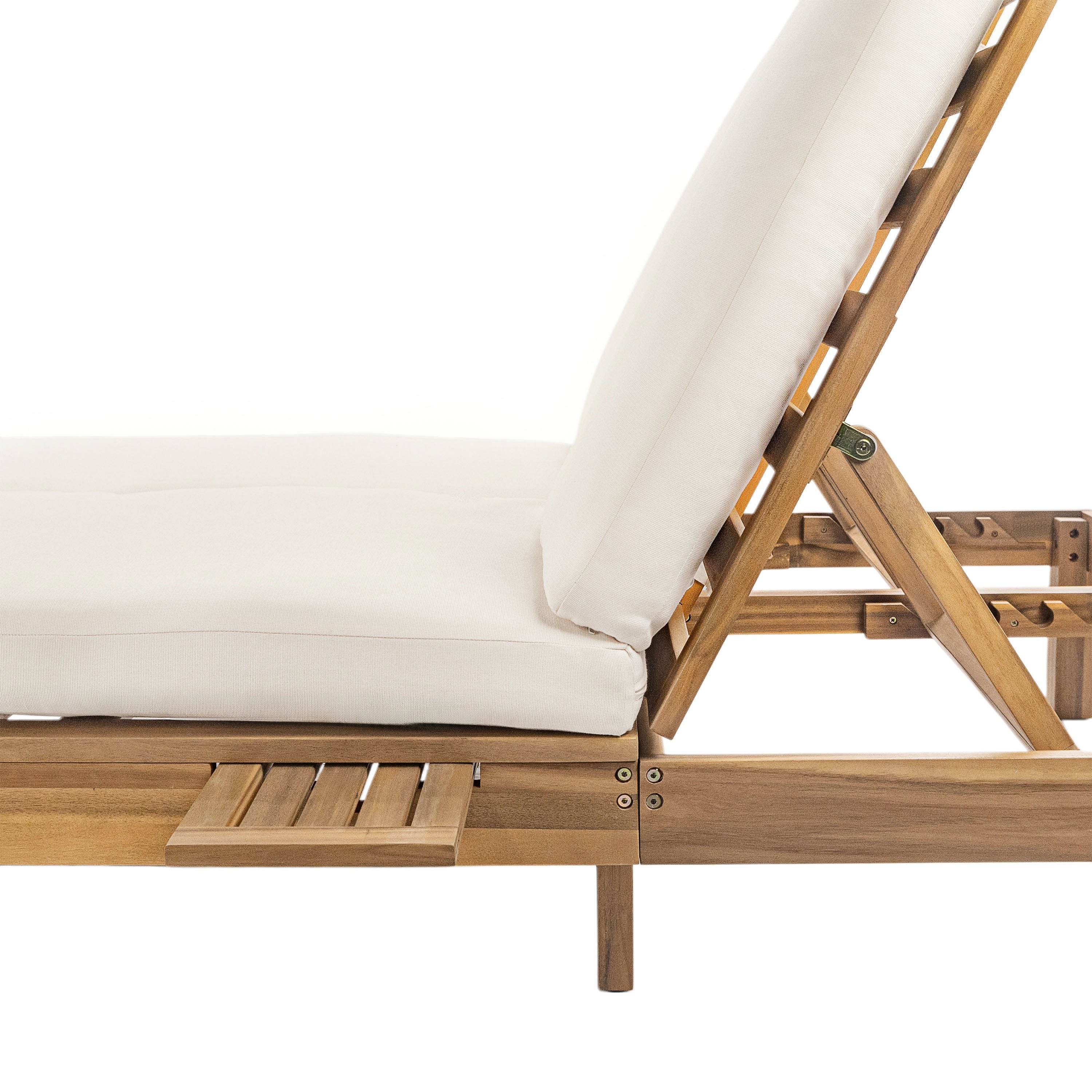 5-Position Adjustable Backrest Double Chaise Lounge Outdoor