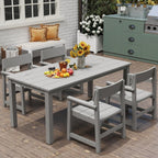 5-Piece HIPS Patio Dining Set for 4 Person Outdoor Dining Sets with Umbrella Hole Tables and Chairs Furniture Set All Weather Proof for Garden, Backyard, Poolside