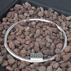 Outdoor Iron Square Propane Fire Pit - Brushed Brown