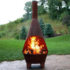 75 In. Rustic Chiminea Wood-Burning Fire Pit