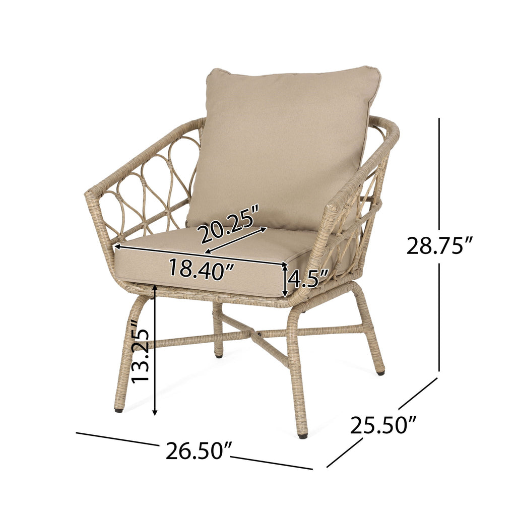 Outdoor Club Chair Set with Water Resistant Cushions