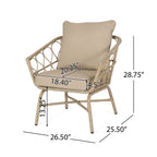 Outdoor Club Chair Set with Water Resistant Cushions