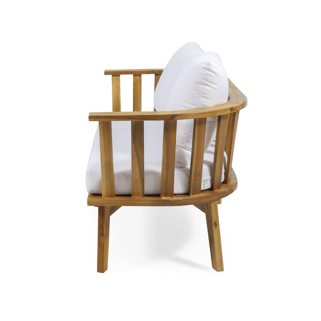 4-Piece Acacia Wood Patio Furniture Set with Cushions