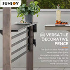 8 Ft. X 12 Ft. Matte Black Aspen Cedar Framed Grill Gazebo with Exclusive AC Power Port for Backyard