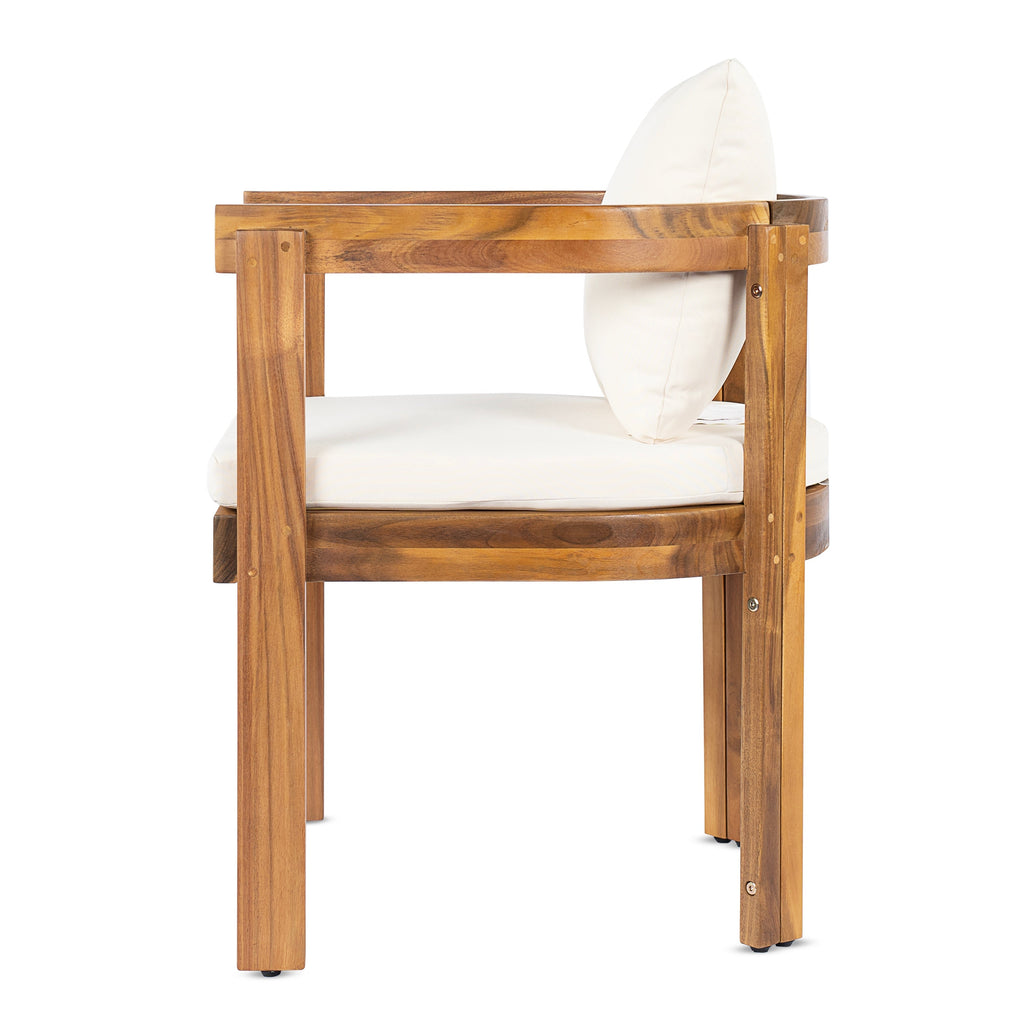 7- Piece Acacia Wood Outdoor Dining Set with Cream Cushions