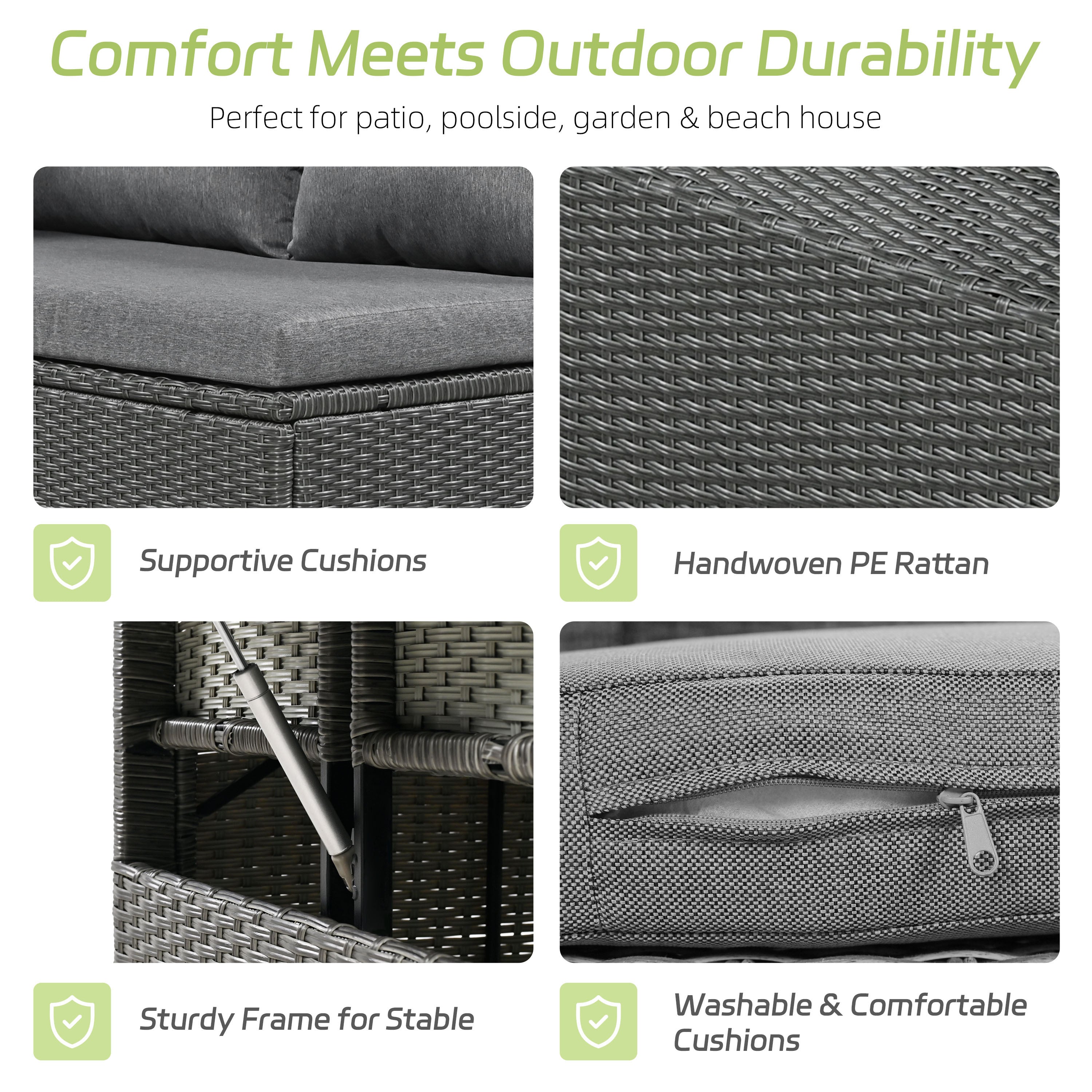 5-Piece Outdoor Patio Rattan Sofa Set