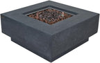 Manhattan Concrete Fire Pit 36" X 36" Outdoor Patio Firepit Includes Lava Rocks Modern Fire Pits & Outdoor Fireplaces for Garden, Deck, Indoor & Outdoor Heating