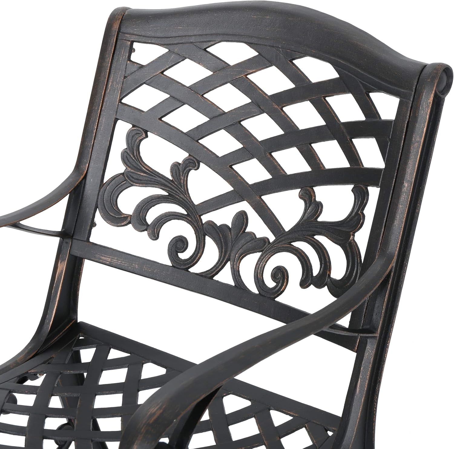Myrtle Beach Outdoor Aluminum Dining Chairs, 2-Pcs Set, Shiny Copper