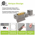 42 In. 50,000 BTU Rectangle Outdoor Propane Gas Fire Pit Table in Gray with Golden LED Light
