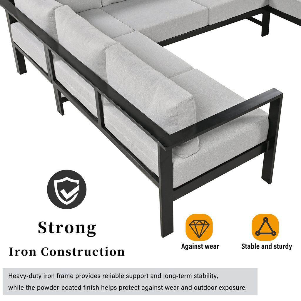 U-Shaped Outdoor Sectional Sofa Set