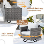 Lullaby 7 -Piece Rattan Patio Sofa Conversation Set with Gray Cushions