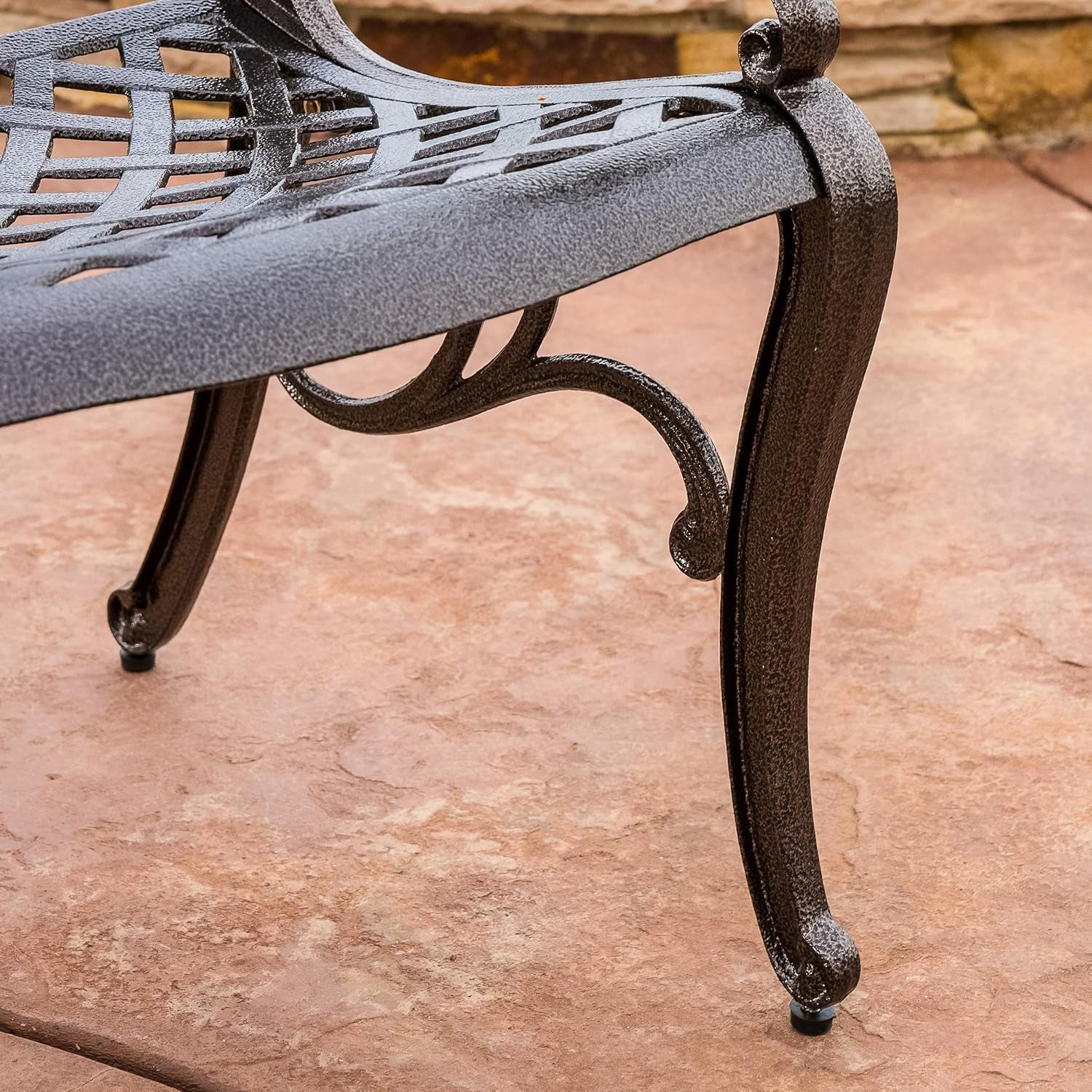Sarasota Outdoor Cast Aluminum Outdoor Chairs, 2-Pcs Set, Hammered Bronze