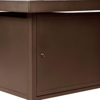 Rectangular 48 In. X 36 In. Aluminum Propane Fire Pit Table, Glass Beads, Two Covers, Lid, 57,000 Btus in Brown Finish