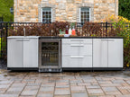 Newage Products Outdoor Kitchen Stainless Steel 3 Piece Cabinet Set with 3-Drawer, Bar and Grill Cabinet
