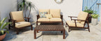 4- Piece Outdoor Sofa Set with Cushions and Coffee Table