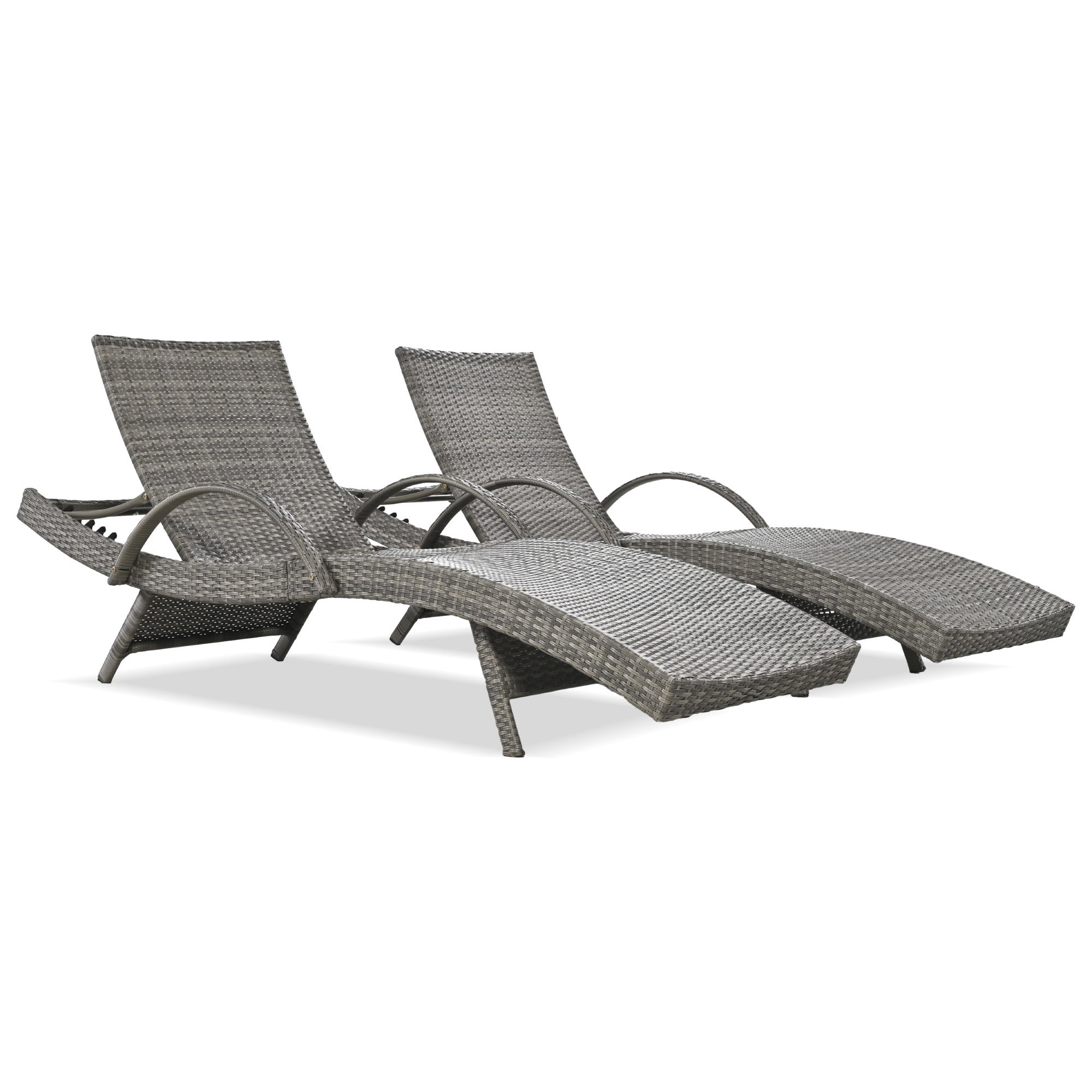 Outdoor Wicker Chaise Lounge Chairs Set of 2