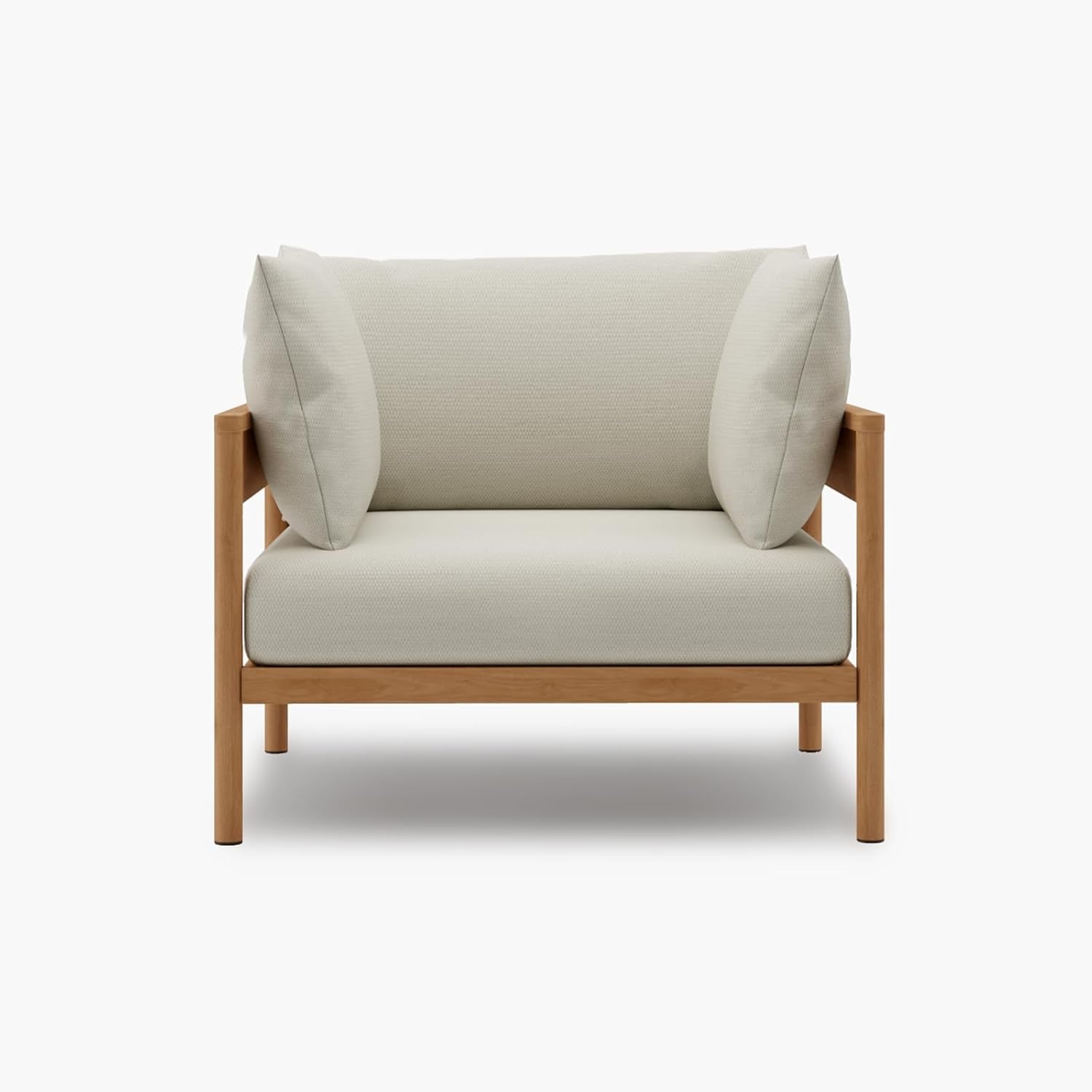 Modern Outdoor Patio Furniture Set, All-Weather Aluminium Conversation Sectional Sofa with Thick Cushions for Backyard, Garden, Porch, Armchair, Beige