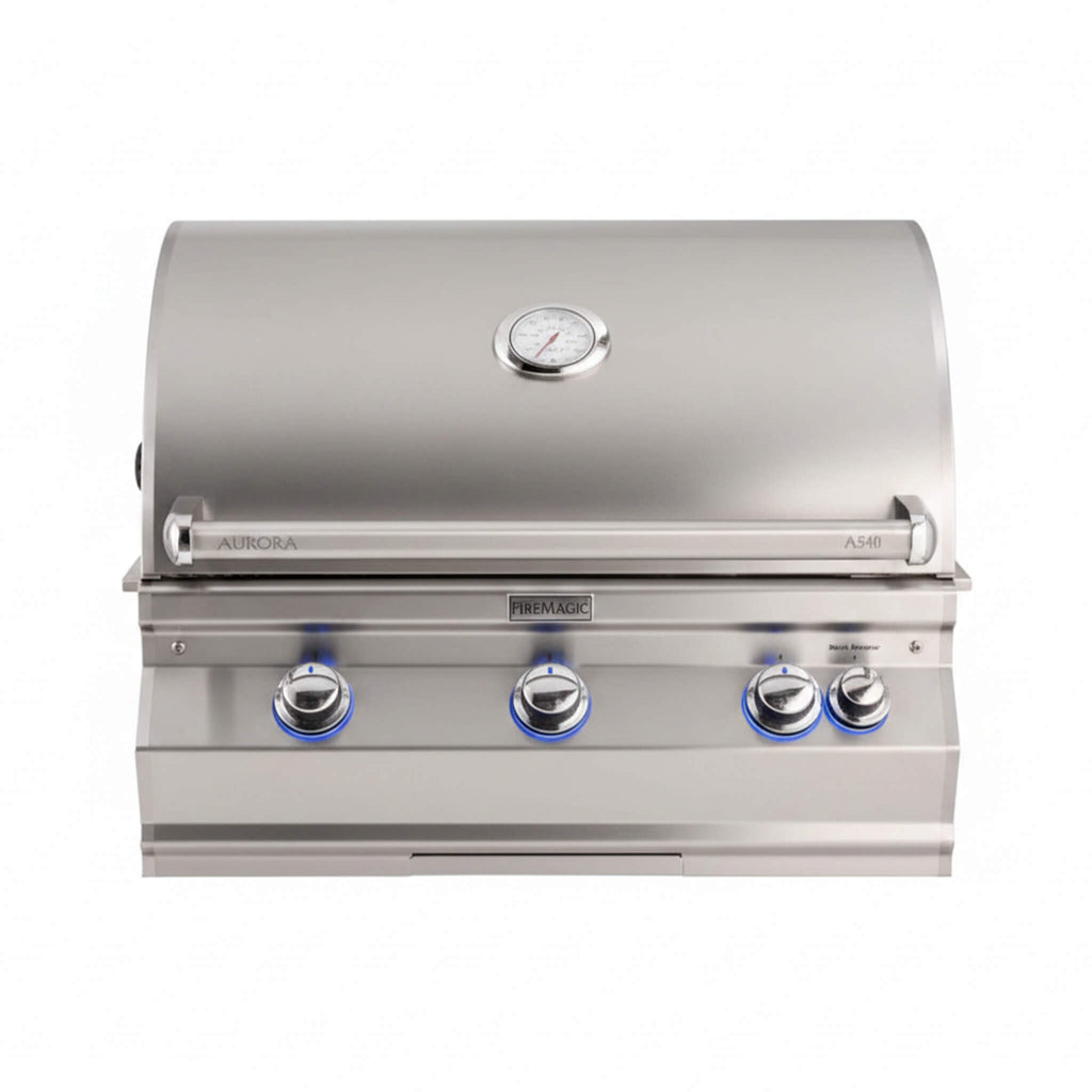 Fire Magic Aurora 30-Inch Multi-User Built-In Grill with Analog Thermometer & Rotisserie Kit
