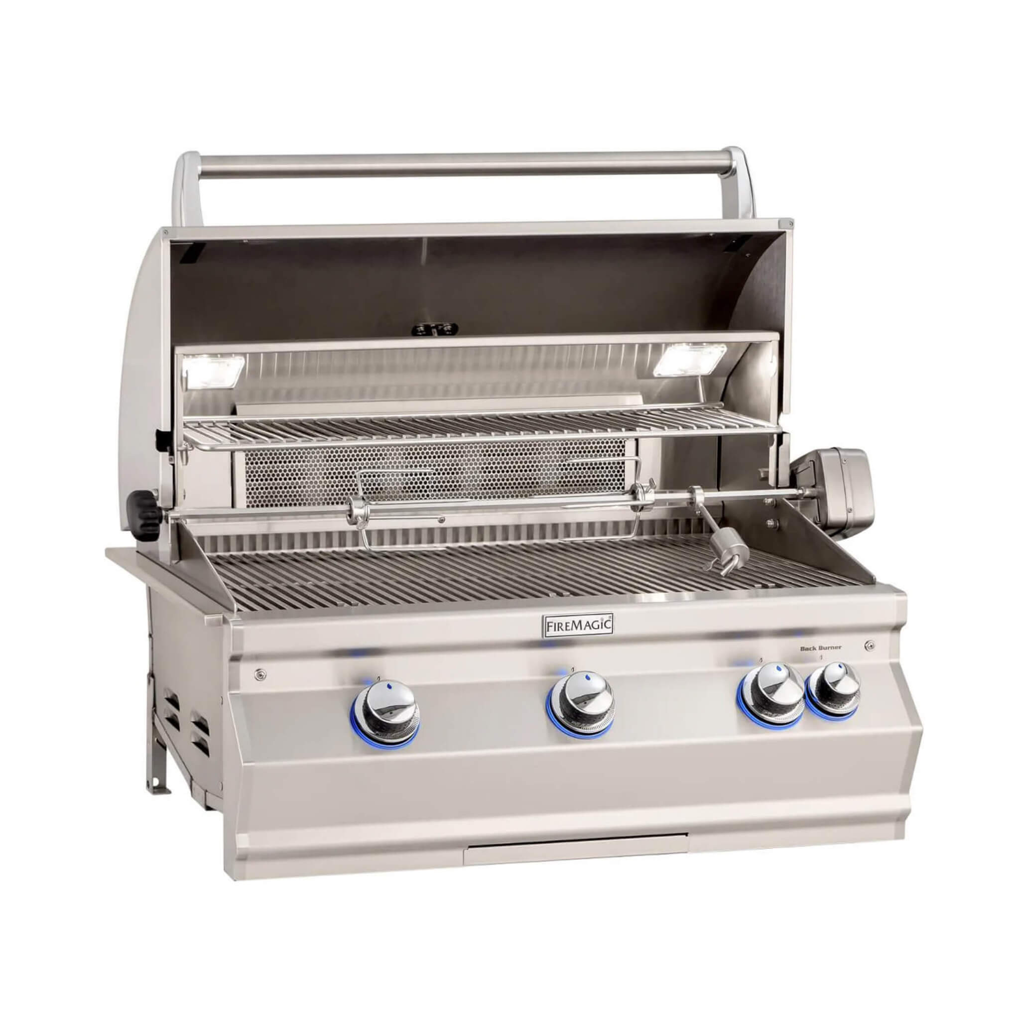 Fire Magic Aurora 36-Inch Multi-User Built-In Grill with Analog Thermometer & Rotisserie Kit