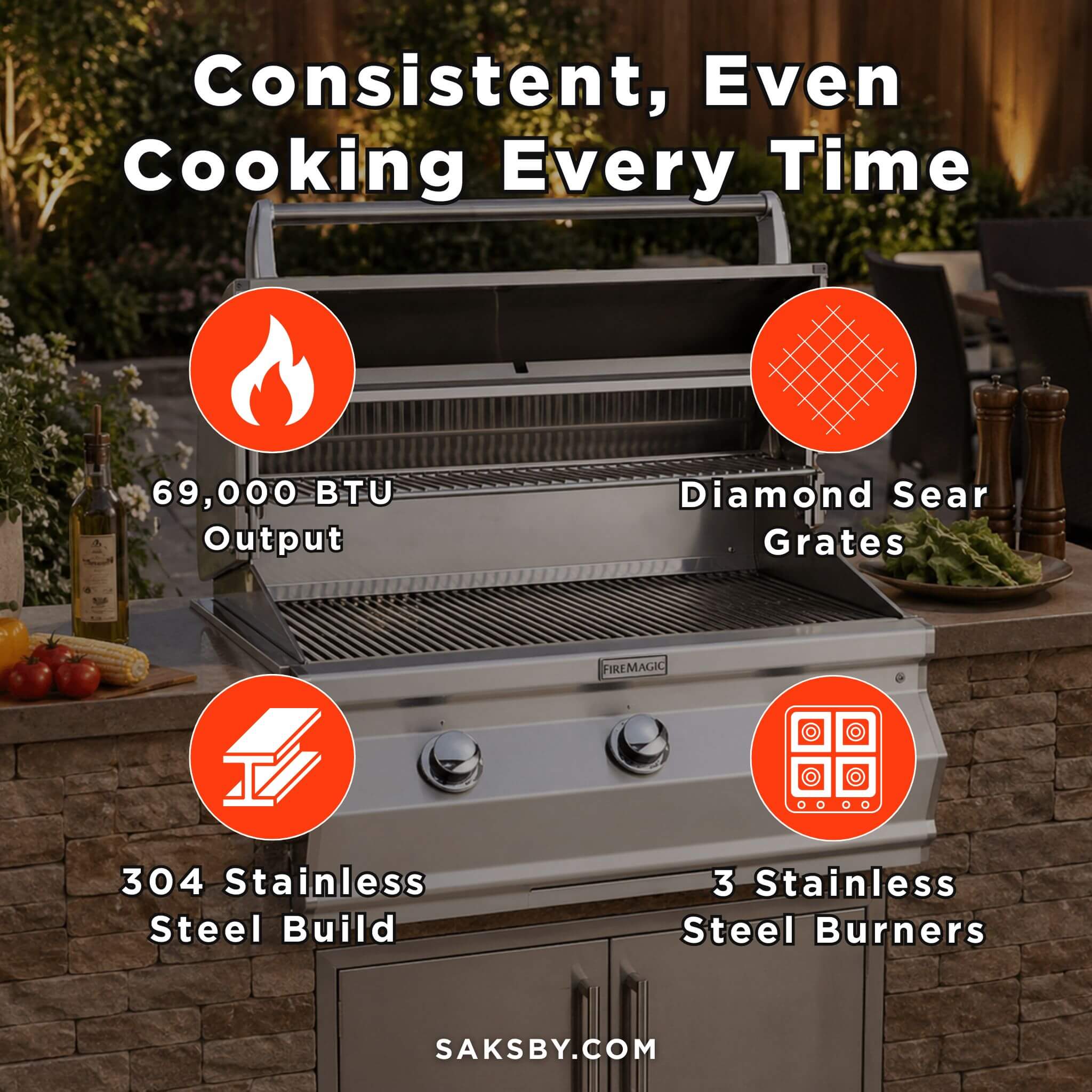 Fire Magic Choice 36-Inch Multi-User Built-In Grill with Analog Thermometer
