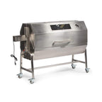 Heavy-Duty Commercial 125 LB Portable Electric Stainless Steel Hooded BBQ Rotisserie Grill With Viewing Window