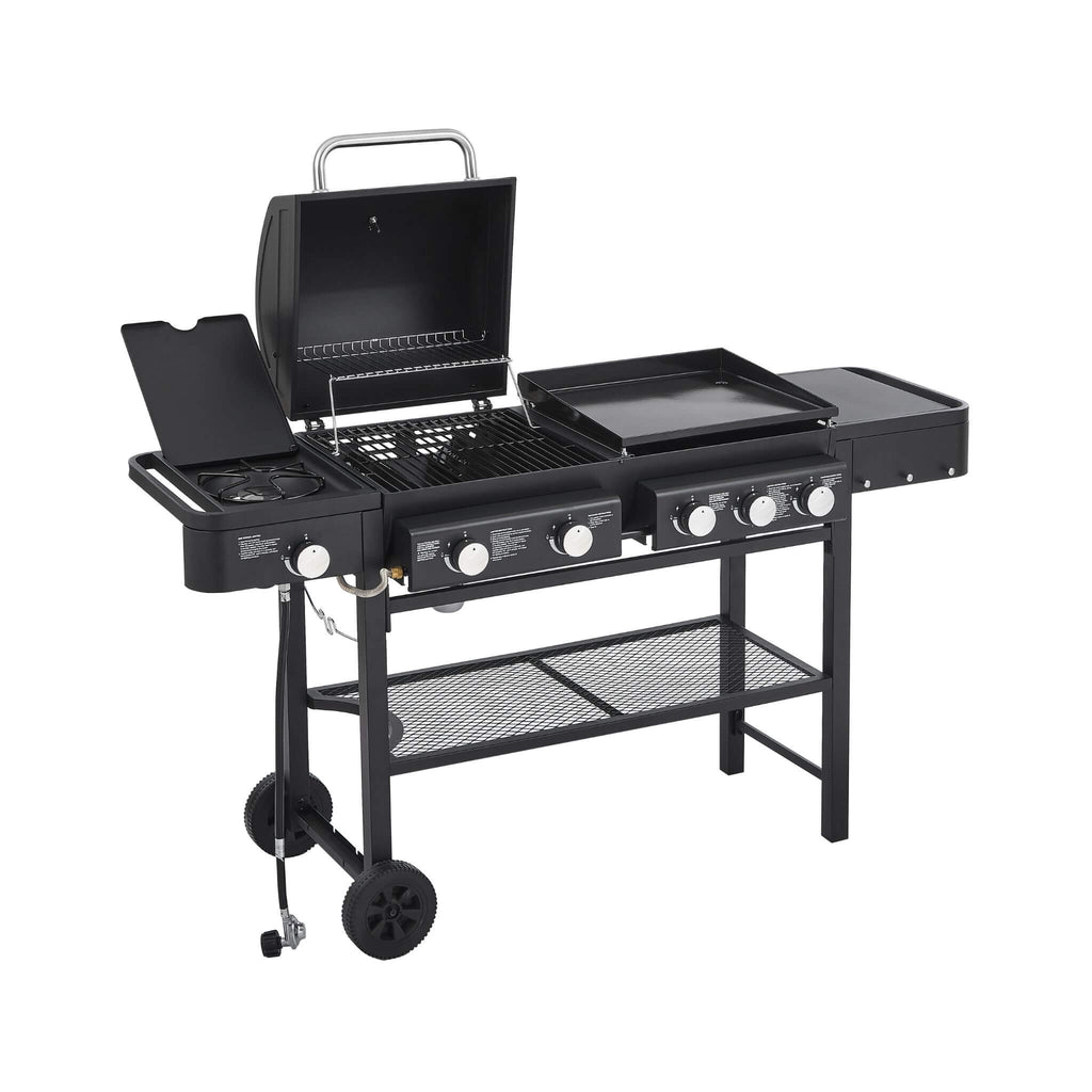 Castelle Flame Heavy-Duty All-In-One Outdoor 5-Burner 56K BTU Liquid Propane Grill