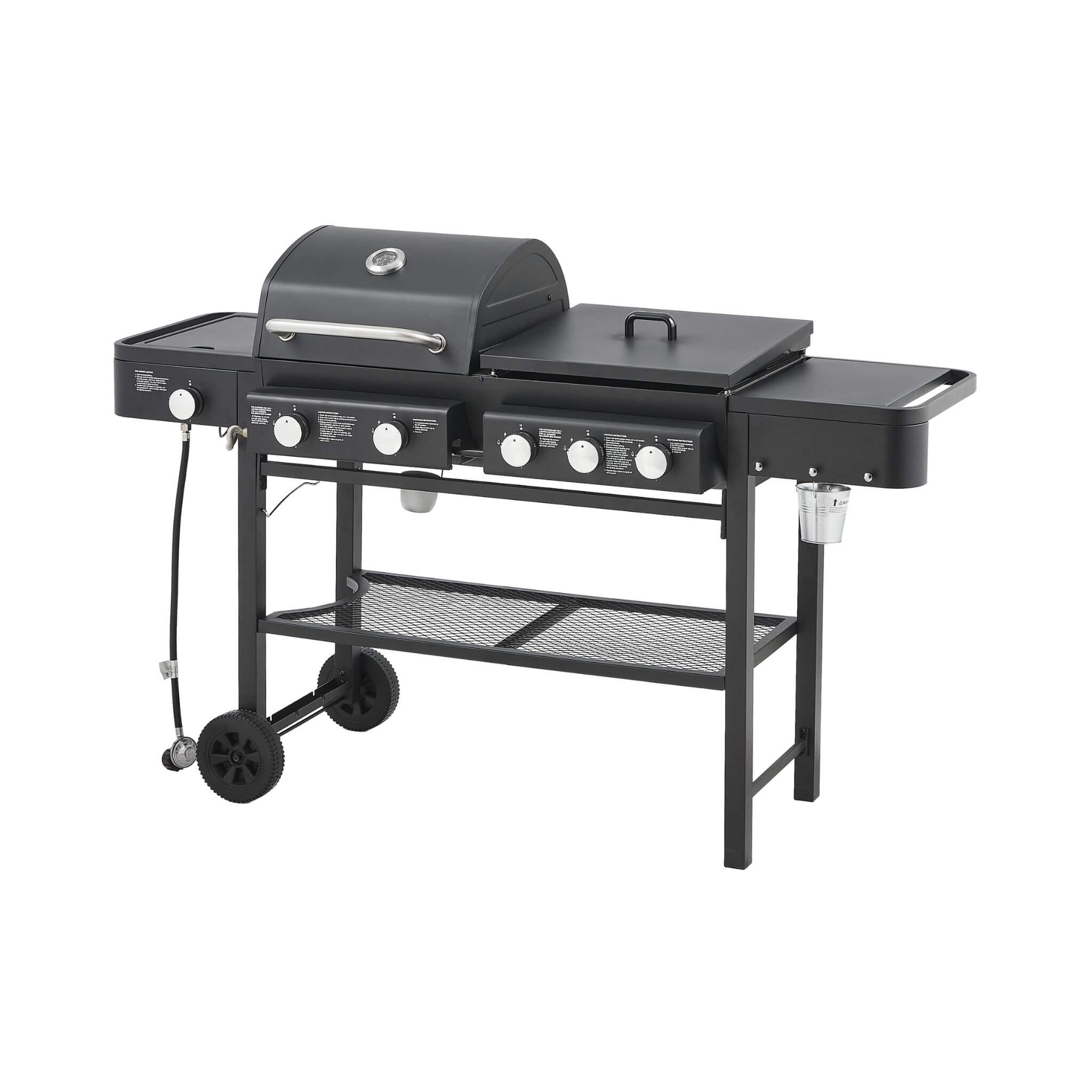 Castelle Flame Heavy-Duty All-In-One Outdoor 5-Burner 56K BTU Liquid Propane Grill