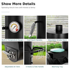Heavy-Duty Vertical Extra-Large Charcoal Offset BBQ Smoker Grill Combo