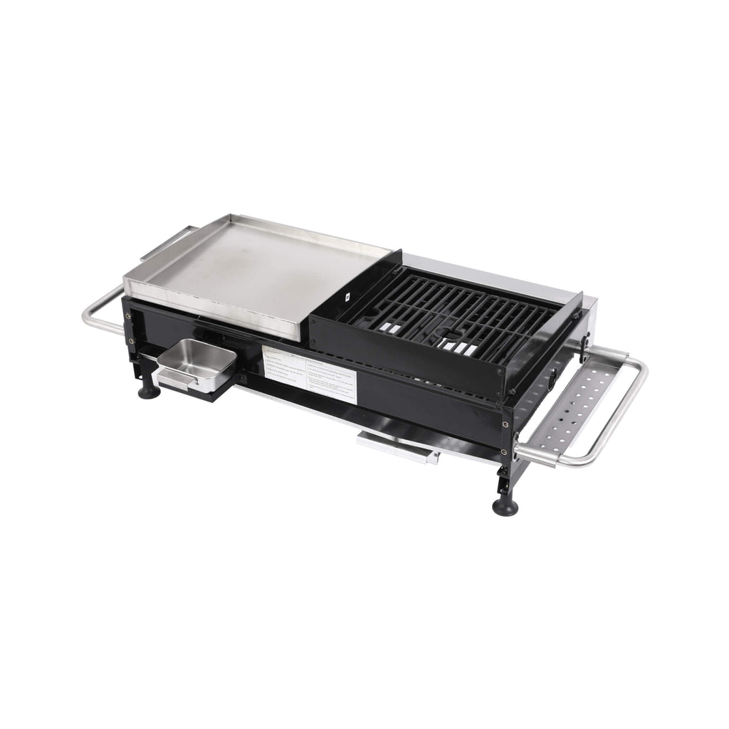 High Temperature 40K BTU 2-Burner Stainless Steel Plancha Combo Gas Grill