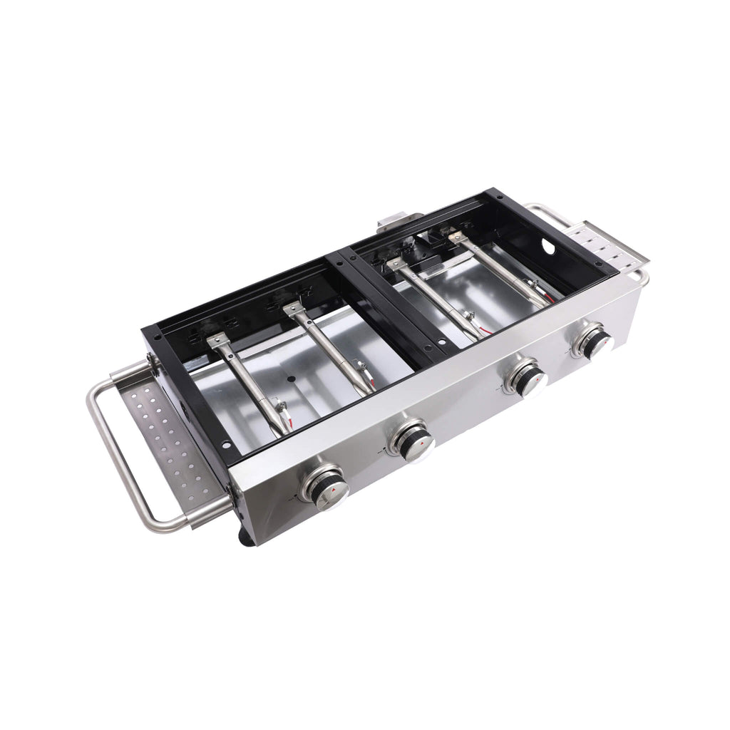 High Temperature 40K BTU 2-Burner Stainless Steel Plancha Combo Gas Grill