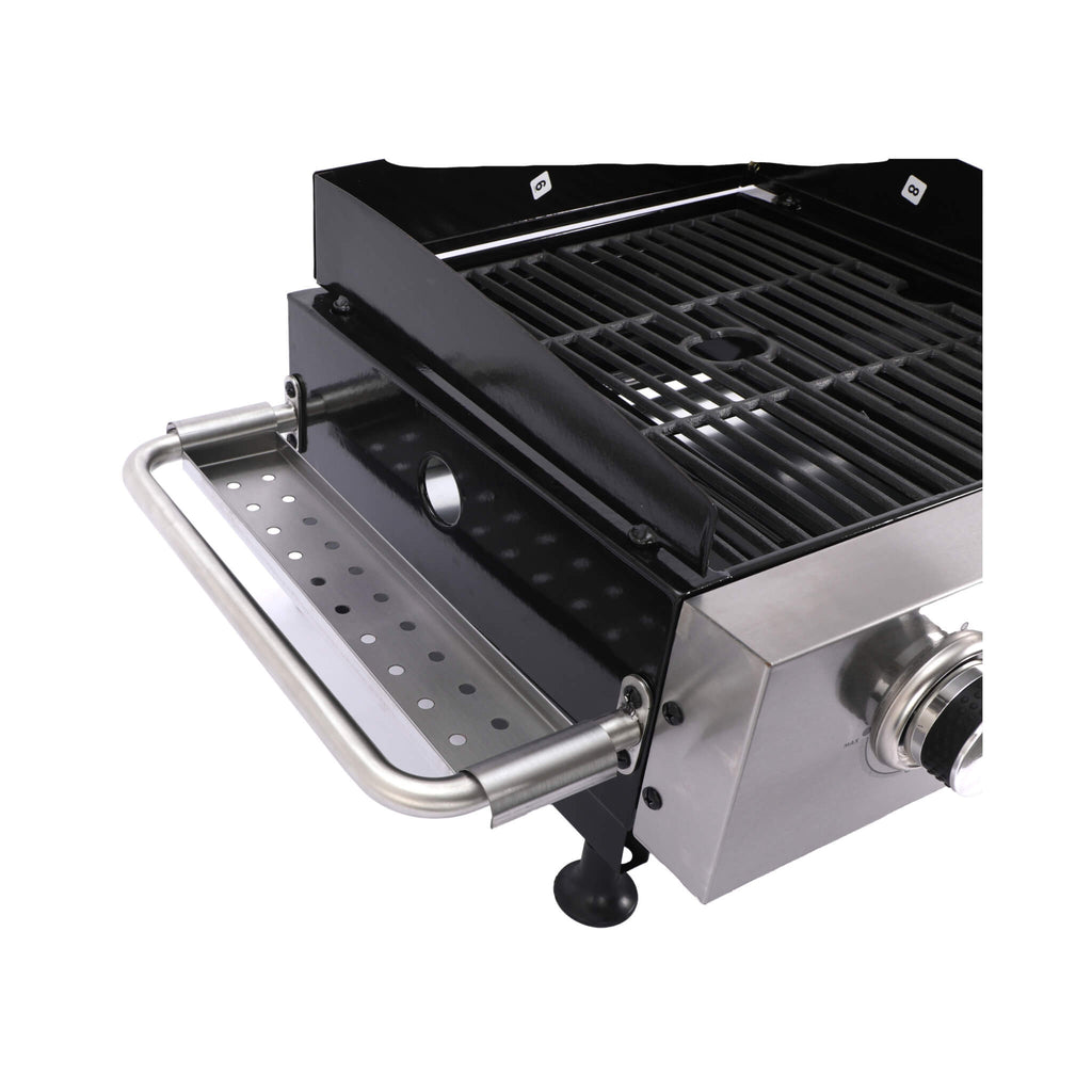 High Temperature 40K BTU 2-Burner Stainless Steel Plancha Combo Gas Grill