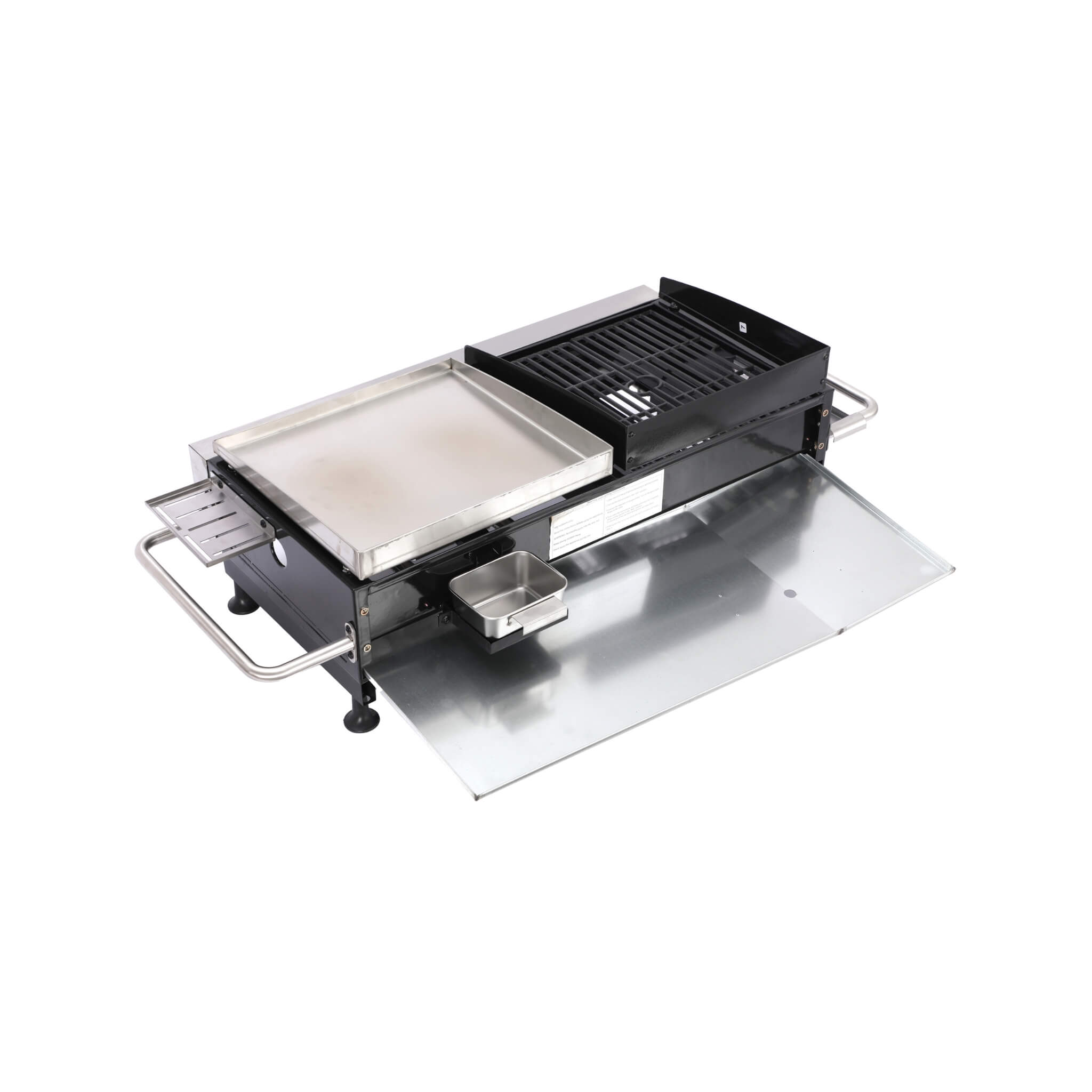 High Temperature 40K BTU 2-Burner Stainless Steel Plancha Combo Gas Grill
