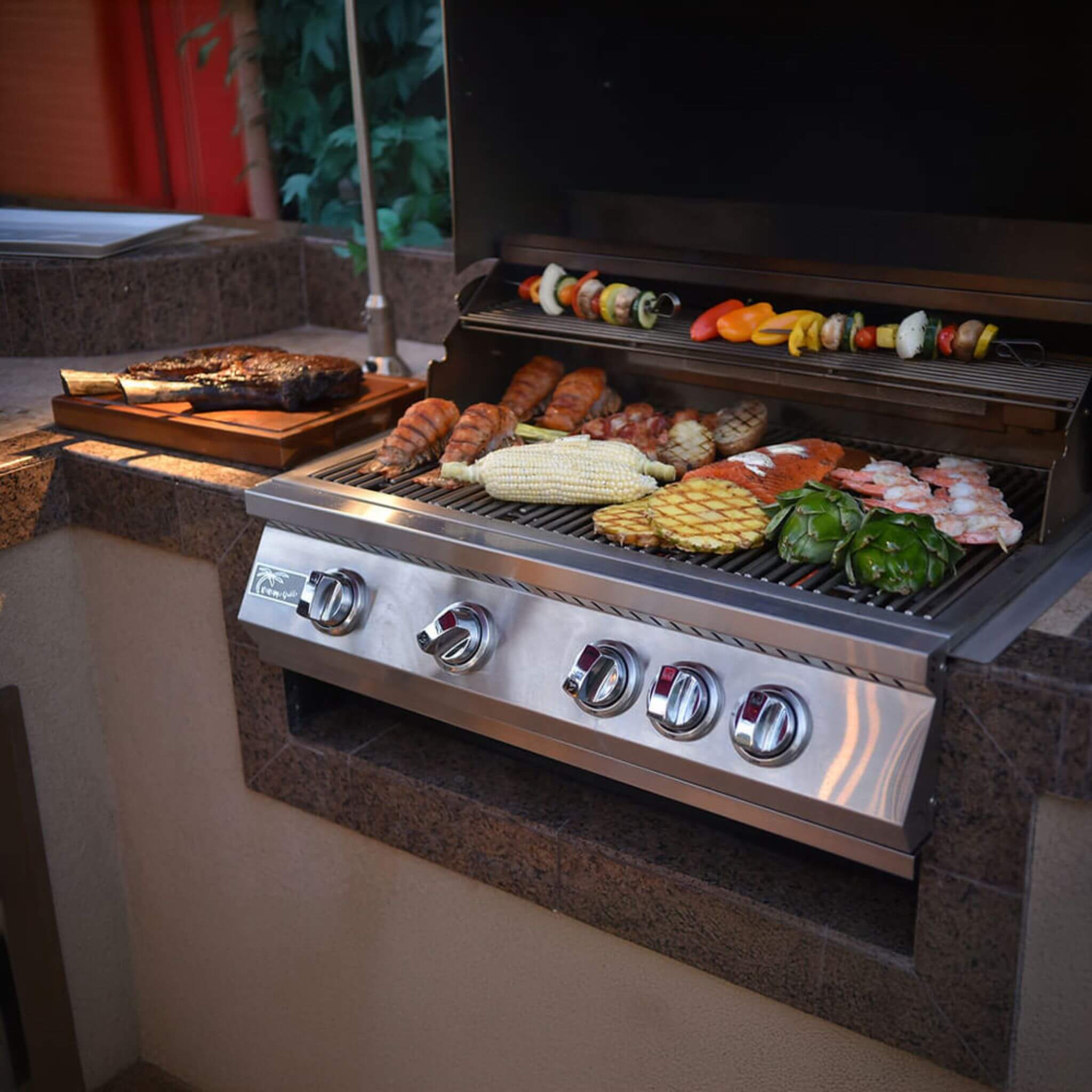 KoKoMo Grills 32-Inch Heavy Duty 60K BTU LP/NG 4 Burner Built-In Stainless Steel Gas Grill